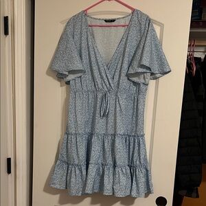 Blue Floral Dress 2x